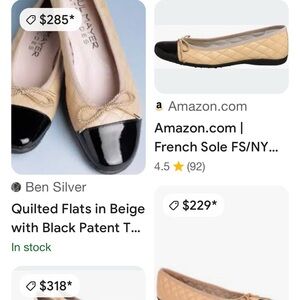 Paul Mayer Beige and Black Quilted Flats